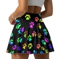 thumbnail image 4 of Yuyamidu Colorful Dog Paw Tennis Skirts for Women High Waisted Athletic Skort Built-in Shorts with Pockets Comfy Women's Golf Skorts Casual Travel Vacation Skirt Size M, 4 of 7