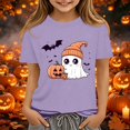 thumbnail image 2 of Halloween Shirts for Boys Girls Crew Neck Halloween T-Shirts Short Sleeve Halloween Tops Cute Ghost Print Halloween Graphic Tees, 2 of 5