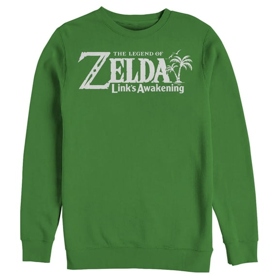 Men's Nintendo Legend of Zelda Link's Awakening Classic Logo Sweatshirt Kelly Green Medium