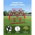thumbnail image 4 of KFFKFF 7 x 7 ft Football Trainer Throwing Net, Practice Target Net with 5 Pockets, Durable Knotless Design with Straps and Carry Case, Enhance Quarterback Throwing Precision, Red, 4 of 9