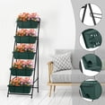thumbnail image 3 of Outdoor 5-Tier Planter Rack with Drainage Holes and Removable Tray Brick Green Metal, 3 of 6