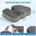 thumbnail image 2 of TushGuard Office/Car Seat Cushion, Non-Slip Sciatica & Back Coccyx Tailbone Pain Relief Chair Pad, Memory Foam Butt Pillow for Computer Desk, Wheelchair, Driving (Black&Grey), 2 of 13