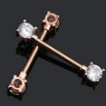 thumbnail image 4 of Pair of 14G Stainless Steel Nipple Rings Cubic Zirconia Tongue Ring Piercing Barbell Bar Body Jewelry for Women, 4 of 9