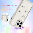 thumbnail image 2 of for iPhone 13 Pro Max Case Love Heart Plating Electroplate Silver Luxury Elegant Case Camera Protector Shockproof Protective Corner Back iPhone 13 Pro Max Case for Gilrs Women -Four Hearts, 2 of 10