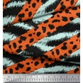 thumbnail image 2 of Soimoi Green Rayon Crepe Fabric Leopard & Wild Animal Skin Decor Fabric Printed BTY 46 Inch Wide, 2 of 3