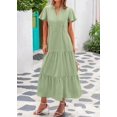 thumbnail image 4 of Vestido de verano KIRUNDO 2025 con botones, cuello en V, plisado, holgado, escalonado, 4 of 9