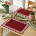 thumbnail image 6 of Red Geometric Placemats for Dinning Table Set of 6, Country Farm Traditional Chinese Tile Burlap Kitchen Place Mats Waterproof Cloth Table Mats, Indoor Outdoor Placemats Easy Clean Dinner Decor, 6 of 8