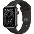 thumbnail image 1 of Apple Watch Série 6 Restaurée (GPS + Cellulaire, 40mm) Boîtier en Acier Inoxydable Graphite + Bracelet Noir - Très Bon État (Reconditionné), 1 of 3