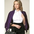 thumbnail image 5 of Made by Johnny Women's 3/4 Sleeve Blazer Open Front Cardigan Jacket Work Office Blazer L PURPLE, 5 of 6