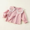 thumbnail image 4 of ibuvkizy Girls Summer Dresses Baby Princess Dress 1-8 Years Girls' Shirt Long Sleeve Cotton Lapel Lace Top Girls' Girls' Dress Toddler Birthday Party Gown Kids Cute, 4 of 9