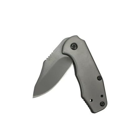 Kershaw Ember (3560) 2 Inch Modified Drop Point Matte Grey Pocket Knife, Small Everyday Carry, Features SpeedSafe Assisted Opening, Flipper and Reversible 3-Position Deep Carry Pocket Clip; 2.2 (Best Flipper Knives 2019)