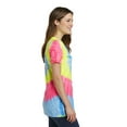 thumbnail image 3 of Port & Company Ladies Tie Dye V Neck Tee-XL (Neon Rainbow), 3 of 6