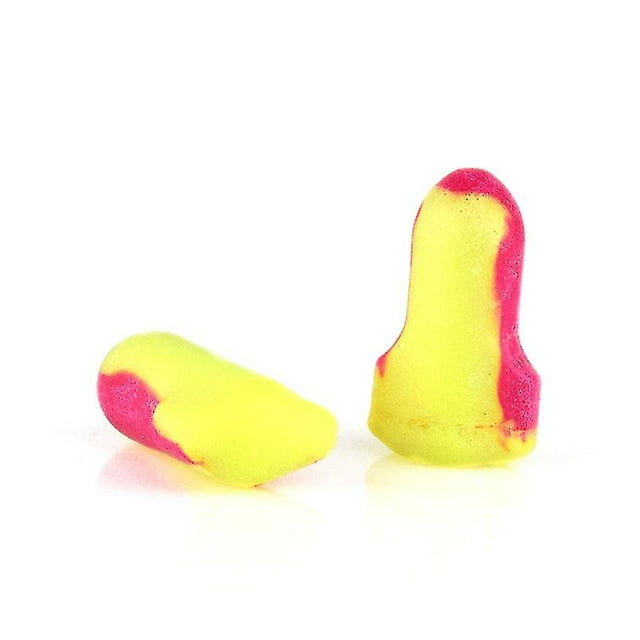High Visibility Disposable Foam Earplugs, Pink/yellow , 100-pairs