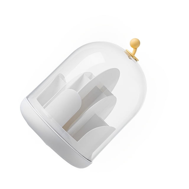 Xingzhi Boîte de Rangement pour Rouges à Lèvres Couvercle Multi-Grilles Anti-Humidité Maquillage Anti-Poussière Grande Capacité Organisateur de Crayons à Paupières Blanc