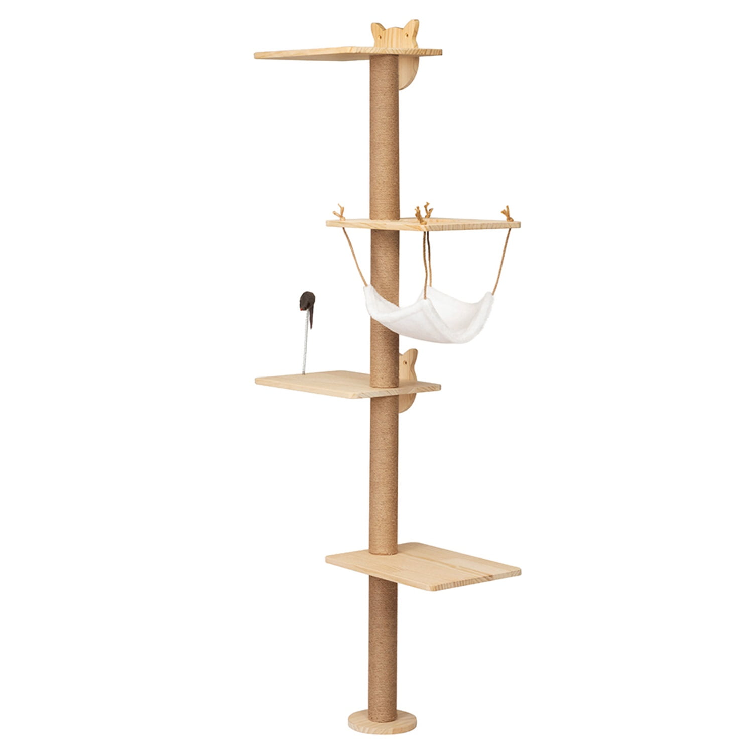 Pefilos 69" Wall Mounted Cat Tree for Indoor Cats 4-Tier Floor Tall Kitty Climbing Activity Center with Scratching Post, Cat Tree Tower with Hammock, Dangling Ball Upgraded, Beige Pefilos 69" Wall Mounted Cat Tree for Indoor Cats 4-Tier Floor Tall Kitty Climbing Activity Center with Scratching Post, Cat Tree Tower with Hammock, Dangling Ball Upgraded, Beige