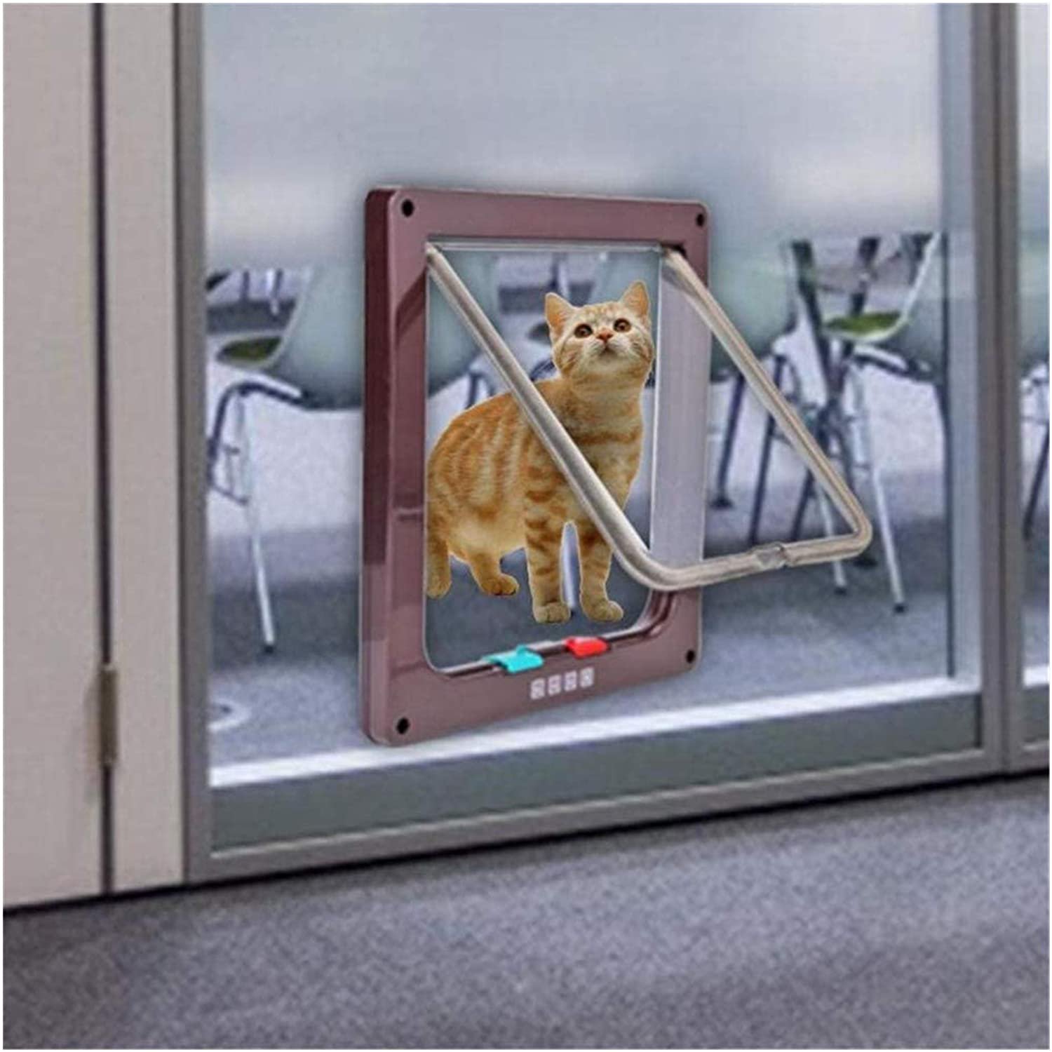 Chatiere Chatiere Chatiere 4 Voies Serrure Magnetique Pour Chats Et Petits Chiens Porte Chien Porte Chat Chatiere Chatiere M Marron Walmart Canada