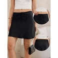thumbnail image 2 of DARING DIVA Women's High Waist Casual A-Line Flared Skirts Small Black, 2 of 6
