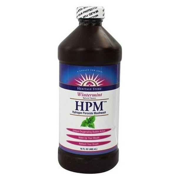 HPM Hydrogen Peroxide Mouthwash Wintermint 16 fl. oz. by Heritage