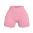 thumbnail image 4 of Women's Yoga Shorts Women Workout Impact Shorts 4.5" Scrunch Butt Lifting Gym Shorts Seamless Booty Biker Shorts,Pink Women's Yoga Shorts S, 4 of 5