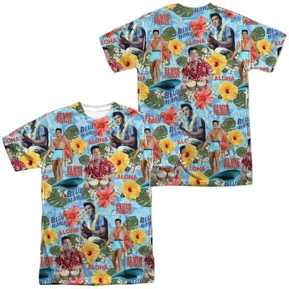 Elvis Presley Surfs Up Unisex Adult Sublimated Costume T Shirt (Front/Back), Medium Multicolor