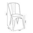 thumbnail image 2 of Nicer Furniture AP6118A-AL Modern Side Aluminum Chair Cafe Chair Dining Chair, Aluminum, 2 of 2