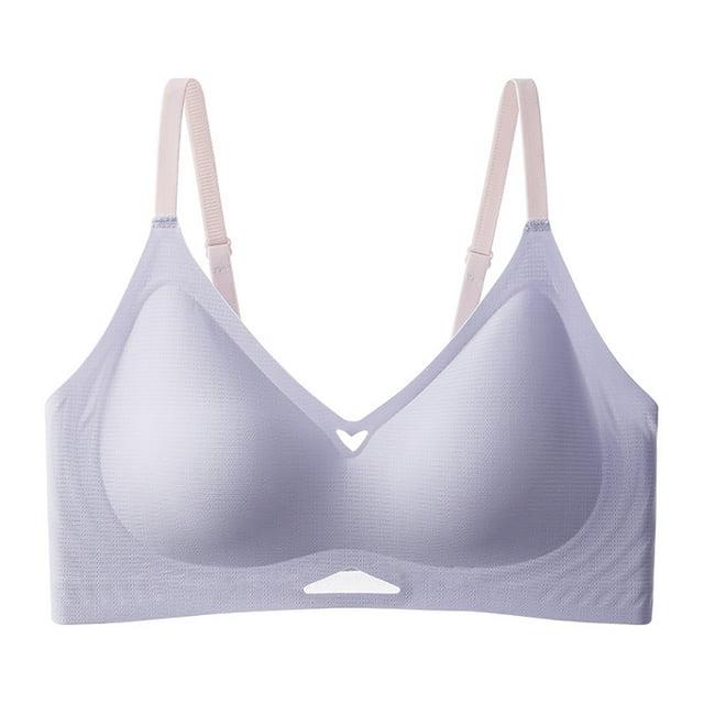 cfhntfmh Soutiens-Gorge pour Femmes Sans Armature Doux Col en V Sans Coutures Push-Up Soutiens-Gorge Confort Bretelle Ajustable Couvrance Totale Soutiens-Gorges Légers