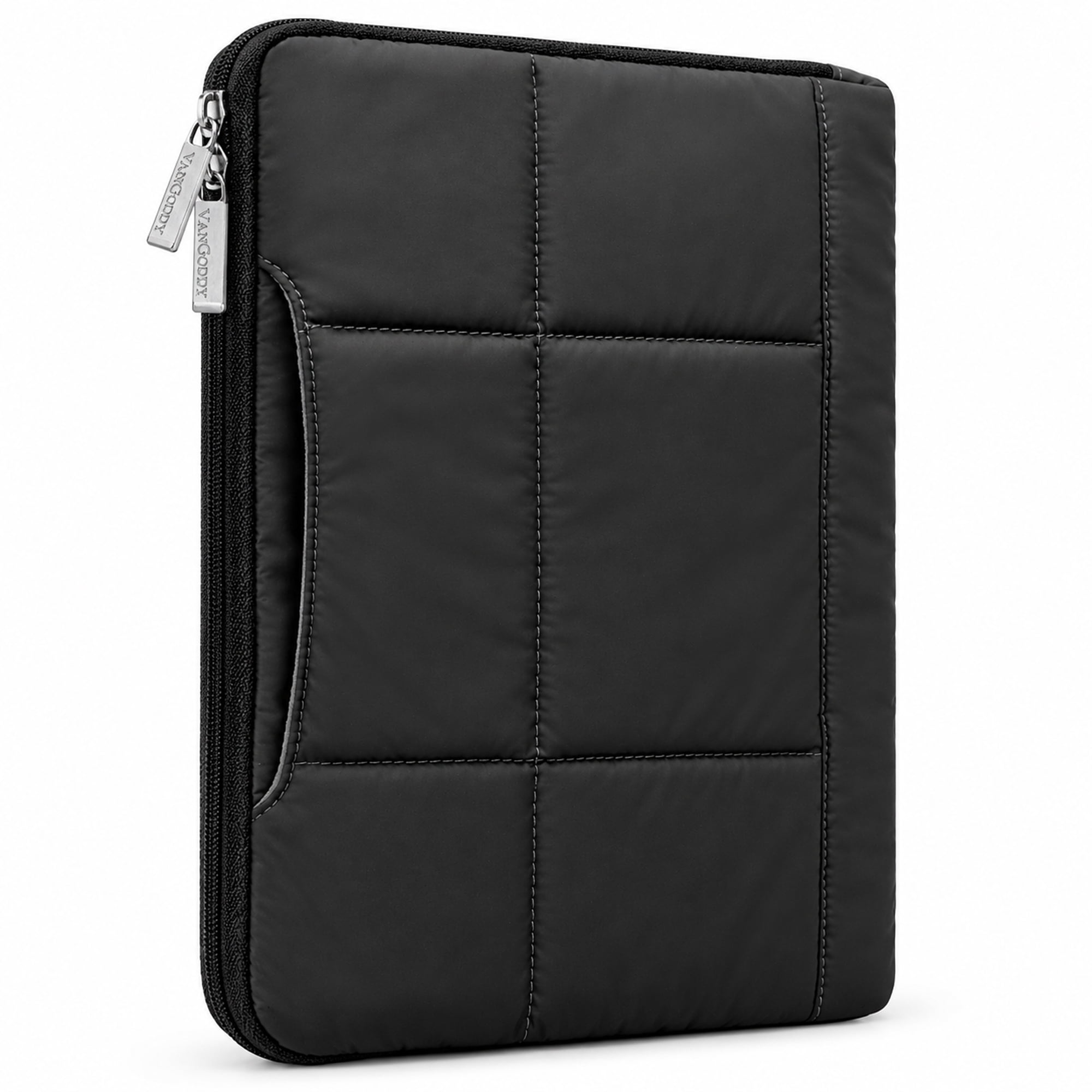 SumacLife VANGODDY 11 Inch Padded Tablet and Laptop Sleeve  Quilted Protective Case with Front Pocket for Chromebook  Notebook and Tablet  Black