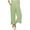 001 Green, variant on Women's Cotton Linen Printed Embroidered Wide-Leg Pants Elastic Waist Casual Palazzo Trousers with Pockets