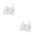 thumbnail image 1 of Minnieouse Señora Tank Crop Top Bra Lencería sexy Transpirable Cómoda Ropa interior sin costuras Bralette Color sólido Deportes finos Blanco 2Conjunto, 1 of 6