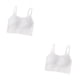 thumbnail image 1 of Minnieouse Señora Tank Crop Top Bra Lencería sexy Transpirable Cómoda Ropa interior sin costuras Bralette Color sólido Deportes finos Blanco 2Conjunto, 1 of 6