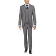 thumbnail image 1 of Mens Ticket Pocket Three Piece Gray Modern Fit Vested Suit, 1 of 5