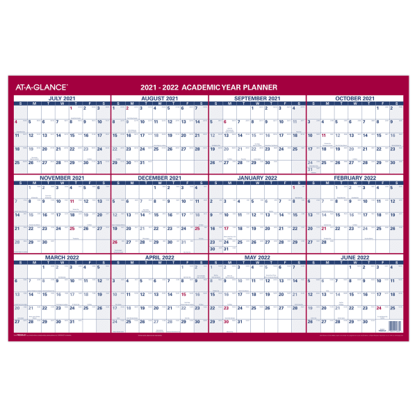 AT-A-GLANCE 2019 Yearly Wall Calendar Vertical PM210S28 Erasable Large Dry Erase 24 x 36 Academic and Regular Year