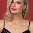 thumbnail image 4 of Gem Stone King 18K Rose Gold Plated Silver Musical Eighth Note Pendant Necklace with Chain Onyx Moissanite (0.44 Cttw), 4 of 6