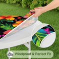 thumbnail image 5 of Pioneer Flower Floral Print Pattern Round Fitted Tablecloth with Elastic Edge,Dining Table Cover Waterproof,Outdoor Round Tablecloth for Camping,Dining,Indoor and Outdoor, 5 of 7