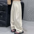 thumbnail image 5 of Little Girls Girl's Solid Color Casual Girl's Loose Trousers Baby Girl Clothes 6 Months Summer Size Small Girls Clothes Running Pants Kids Girl Baby Warm Cheerleader Leggings Women Pan Beige 4-5 Years, 5 of 7