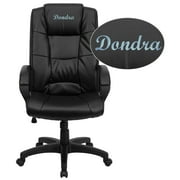 Flash Furniture Personalized High Back Black LeatherSoft Executive Swivel Office Chair with Arms