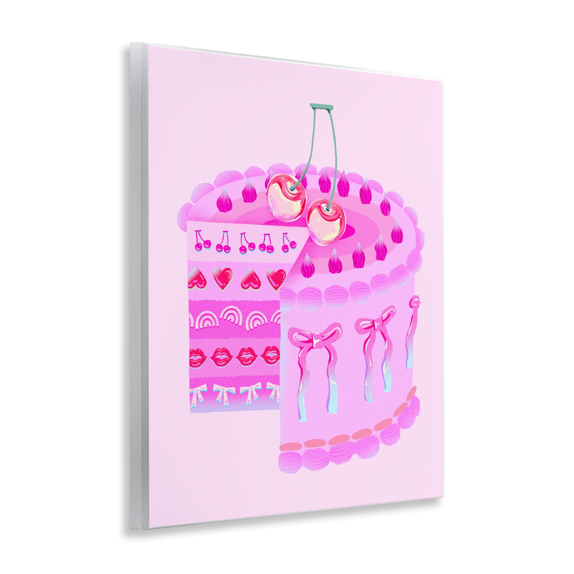 Stupell Industries Pastel Cherry Layered Cake Wall Plaque Art, design by Ziwei Li