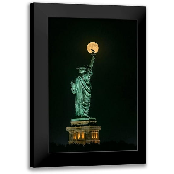 Zhu, Hua 11x14 Black Modern Framed Museum Art Print Titled - Statue Of Liberty