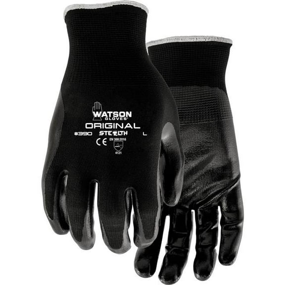 Watson Gloves 390-M Mens Stealth Original Nitrile Gloves - Black - Medium - Case of 120