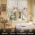 thumbnail image 2 of Swag Curtains Valances for Windows, Rustic Watercolor Floral Short Kitchen Window Curtains Over Sink, Wild Flowers Pink Yellow Dragonflies Cafe Curtains Panel Set Of 2,Rod Pocket, 45 Inches Length, 2 of 8