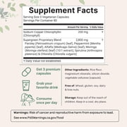 Micro Ingredients Chlorophyll Complex, 240 Vegetarian Capsules | 6-in-1 Supergreens Parsley, Moringa, Spirulina, Chlorella, More | Internal Deodorant Supplement*