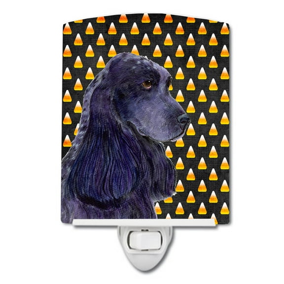 Caroline's Treasures SS4264CNL Cocker Spaniel Candy Corn Halloween Portrait Ceramic Night Light, 6x4x3", multicolor
