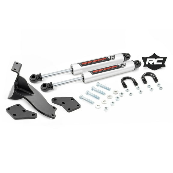 Rough Country V2 Dual Steering Stabilizer for 14-22 Ram 2500/3500 4WD - 8749470 Fits select: 2019-2022 RAM 2500 TRADESMAN, 2015 RAM 2500 SLT