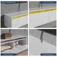 thumbnail image 5 of Hironpal Modern Floating TV Stand for 32 37 43 55 inch TV, TV Media Console for Living Room, Bedroom, Wall-Mounted Entertainment Center with 2 Flip-Down Cabinet Doors, LED Lights, White, 5 of 8