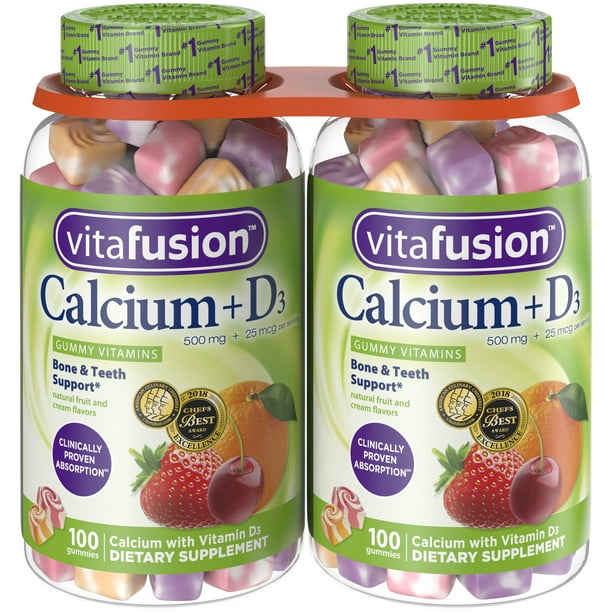 Vitafusion Calcium Gummy Vitamins, 100ct Twin Pack