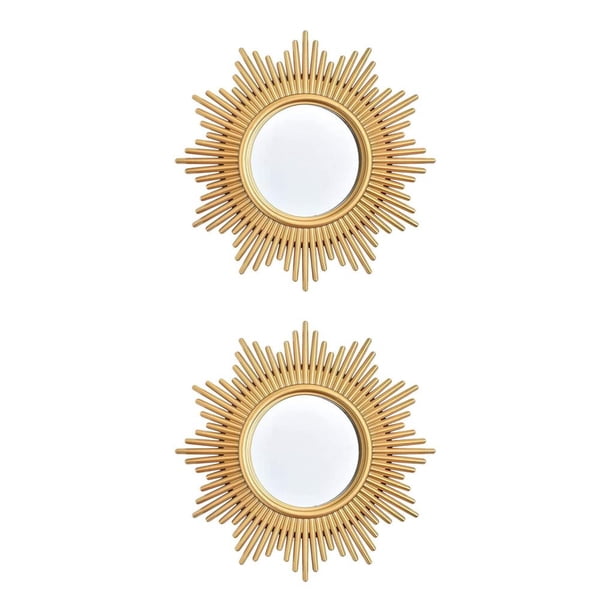 Matsuzay Espejo de maquillaje resistente y duradero para una amplia gama de usos Espejo de pared decorativo con forma de sol Escribe un 2Conjunto