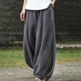 thumbnail image 2 of Cotton Linen Style Bloomers Wide Leg Pants, 2 of 30