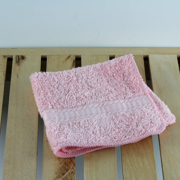 Mainstays Basic Bath Collection Single Washcloth, Solid Pink