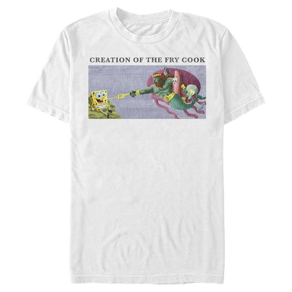 Men's SpongeBob SquarePants Creation of the Fry Cook Graphic Tee White 2X Large