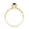 thumbnail image 3 of Rosec Jewels Natural Black Onyx Flower Engagement Ring for Women - Black Onyx Diamond Ring - AAA Quality - with Jewelry Box, 14K Yellow Gold, US 8.00, 3 of 9